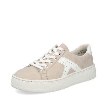 Rieker Morelia Laced Platform Trainer - Beige
